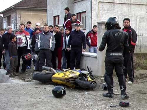 Foto accident motociclist Somcuta Mare